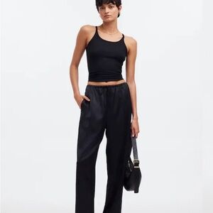 Madewell Pintucked Slim Pull-On Pants in Satin new without tags
